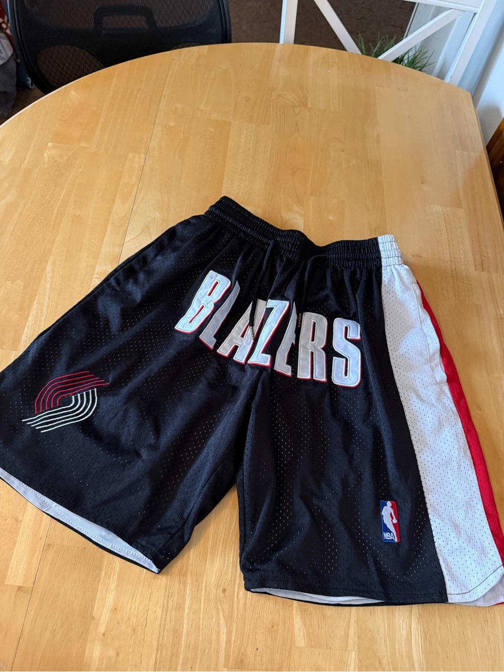 Just Don Size M Portland Blazers Black, White & Red Basketball Shorts
